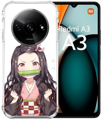 Cokitec Coque Renforcée pour Xiaomi Redmi A3 Manga Demon Slayer Nezuko
