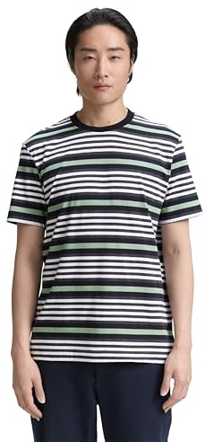 Tom Tailor Herren 1047777 T-Shirt mit Streifenmuster