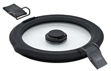 RÖSLE Vakuumdeckel FLEXX 2GO 0,6 L eckig mit Clips, Sicherheitsglas mit Silikonrand und Vakuumventil, aromadicht, transparent/schwarz