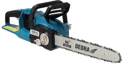 Kettensäge 16“ 406mm, 36V (2x18V) Akkusäge, DEDRA 8000 U/Min, 2400-Watt-Motor, ohne Akku und Ladegerät, automatische Kettenschmierung, 15m/s Schnittgeschwindigkeit