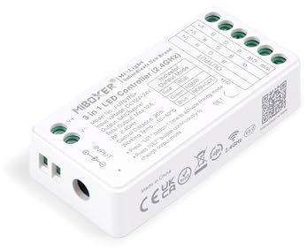 Mi-Light FUT037S+ 2.4GHz 5in1 - Zonencontroller - für MONO LED-Streifen, CCT, RGB, RGBW und RGB+CCT - App-Zusammenarbeit - Fernlichtsteuerung - Touch - Weiß - IP20-75x37x17 [mm]