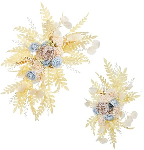 yanwuwa Elegante festone di fiori di seta per matrimonio ad arco per la disposizione floreale artificiale per cerimonia ghirlanda di fiori ornamento