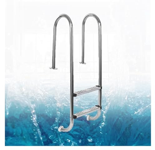 Échelle De Piscine avec Marches en Acier Inoxydable, 2/3 Marches Inclinées, for Piscine Hors Sol, Capacité De Charge D'environ 200 Kg(2Steps)