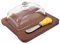 GLEAVI 1 Juego Mantequillera de Madera con Tapa de Vidrio y Cuchillo Recipiente para Almacenamiento de Caja de Conservación para Refrigerador Diseño