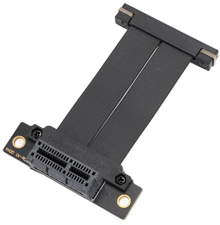 Risegun PCIe 4.0 X1 Verlängerungskabel Riser Kabel Dual 90 Grad Rechtwinkliges GPU-Riser-Kabel für M.2, WiFi, Firewire, USB, Soundkarten (10 cm)