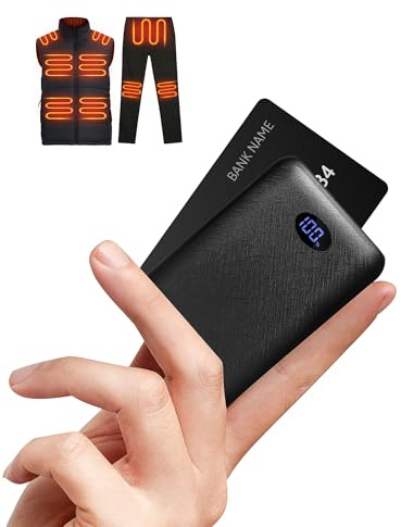 FrostVoyage Batterie pour Gilet Blouson Chauffant 7.4V/ 5V 10000mAh, Batterie Externe pour Veste Homme Femme Chauffante avec Sortie DC/USB/Type-C, Power Bank pour Vêtement Chauffant