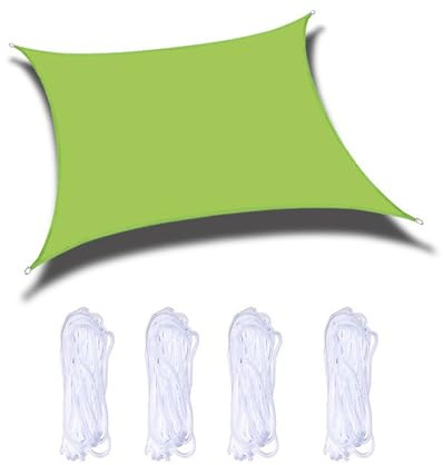 UV-Blocker, rechteckig, Sonnensegel, wasserdicht, für Außenbereich, Garten, Terrasse, Hof, Party, atmungsaktiv, starker Windwiderstand, 4 m x 8 m