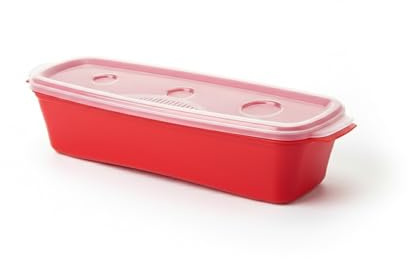Mikrowellen Nudelkocher Rot bis zu 150g Deckel mit Portionierer Pastakocher Nudel Spaghetti Pasta Kocher