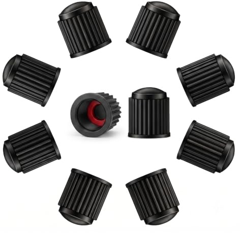 ZYOC 10 PCS Tyre Dust Valve Caps with O-Seal Ring, Universal Stem Dust Cover Caps For Car Tyres, Bikes, Trucks, Heavy Duty Airtight Seal, Screw-On, Tyre Wheel Hub Caps, Car Accessories