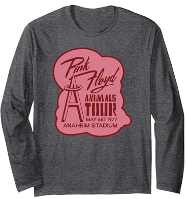 Pink Floyd Animals Tour 1977 im Anaheim Stadium Langarmshirt, Unisex für Erwachsene, Anthrazit Meliert, L