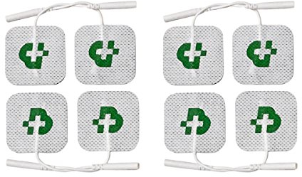 TESMED Elektroden Pads für TENS und EMS Reizstrom-Geräte mit 2mm-Stecker-Anschluss, selbstklebend, 8 Stück je 50x50mm