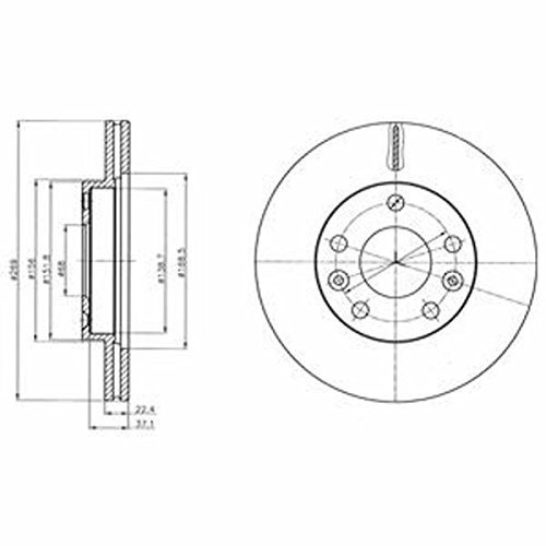 DELPHI BG4455 2x Bremsscheiben Vorne Ø269mm Belüftet Kompatibel mit DACIA DUSTER 402066300R 4020600Q0M 4020600Q1A