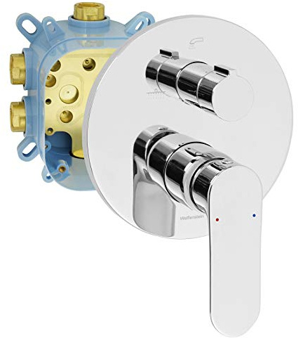 Welfenstein 3-Wege Unterputz Armatur EB-03WZ mit Montagebox - verschiedene Mischhebel verfügbar