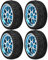 Drfeify 4 Stück 1/10 RC-Autoreifen, RC-Gummireifen Felgen Ersatzteile Ersatzteile Playing Accessories für die meisten 1:10 Waagen auf der Straße(Blaue Fläche)