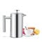 Stainless Steel Cafetiere French Press, 350ML Insulated Double Wall Coffee Maker, Mirror Finish Coffee Kettle Vacuum Coffee & Tea Pot with Filter