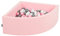 KiddyMoon Viertel Eckig Bällebad Bällepool 90X30cm/200 Bälle ∅ 7Cm Ballgruben Für Babys Spielbad Kleinkinder, Hergestellt In Der EU, Pink:Weiß/Grau/Puderrosa