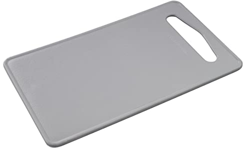 Fackelmann Ecolution Tabla de Cortar, Utensilio de Cocina Sostenible para preparar alimentos, fabricada en Fibras de Madera y Bioplásticos, Color Gris Claro, 24x14 cm, 1 ud.
