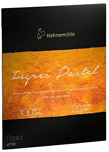 Hahnemühle The Collection, Ingres Pastel, 100 g/m², Echt-Bütten-Pastellpapier, weiß, 30x40 cm, 20 Blatt