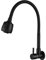 Homelava Grifos cocina fregadero flexible Grifo de montaje en pared para agua fría Pulverizador de 2 funciones Rotación de 360 ° Grifo de fregadero cepillado Acero inoxidable 304 Negro