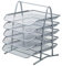 Mesh Letter Tray 5 Tier Desk Letter Filing Trays Holder Silver A4 Document Paper Wire Mesh Storage Organiser