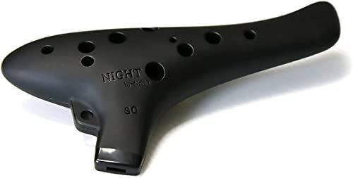 Night By Noble Ocarina de plástico SC negro acabado goma soprano C clave