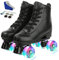 XUDREZ Roller Skates for women Classic Roller Skates Adjustable High-top Roller Skates Double Row Skates for Indoor and Outdoor (Flash wheel,38)