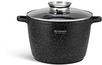 EB-8131 Topf - Kochtopf 24 cm Antihaftbeschichtung, Keramik und Marmorbeschichtung, Beständig Gegen Hohe Temperaturen, für alle Arten von Herden Geeignet, Induktion Topf (6,2 l)