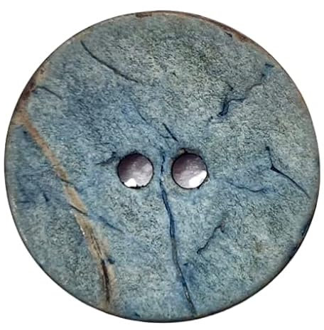 Kokosnussknopfe, Kokosnuss gefärbt, 20 mm, Im Set 12 Stück (Jeans Blau, (20mm-12 Stück))