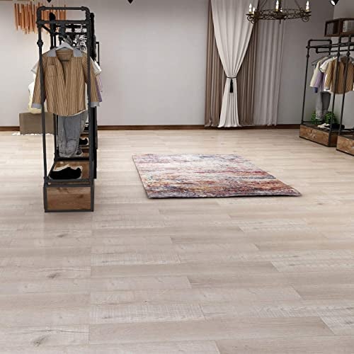 EasyFloor© Lot de 35 dalles de sol autocollantes en vinyle effet bois rustique 15 x 90 cm pour cuisine, salon et salle de bain