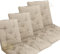 Home Tresor - Set Cuscini per Sedie con Schienale, Cuscini per Sedie da Interno, Esterno, Cucina, Giardino Cuscini Coprisedia Imbottiti 6 cm. con Schienale 4 Pezzi (Beige)