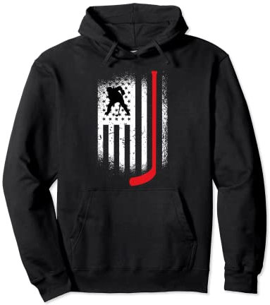 Hockey Amerikanische USA Flagge Pullover Hoodie