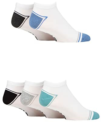 Farah Mens Bamboo Trainer Socks Pack of 5 Size 6-11 White