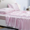 Jemiipee Parure de Lit Satin Couleur Unie Drap Housse - 90x190 cm 1 Personne avec Grand Bonnet de 36 cm - Ensemble 3 Pièces - Drap Housse, Drap Plat et 1 Taie d'oreiller, Rose Clair