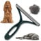 PawsOnly | Pet Hair Remover for Carpet, Furniture, Car, Sofa, Stairs, Clothes | Dog & Cat Fur Scraper Tool | Double Sided Plastic Brush | Reusable & Portable | Handheld Fluff Rake (Green)