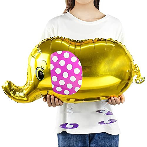 Airwalker Folienballons * Laufende Tiere * als Deko für Geburtstag und Party | 34-115cm groß | Walking Animals Kinder Kindergeburtstag Partydeko Luftballons Ballons, Edition: Elefant, gold