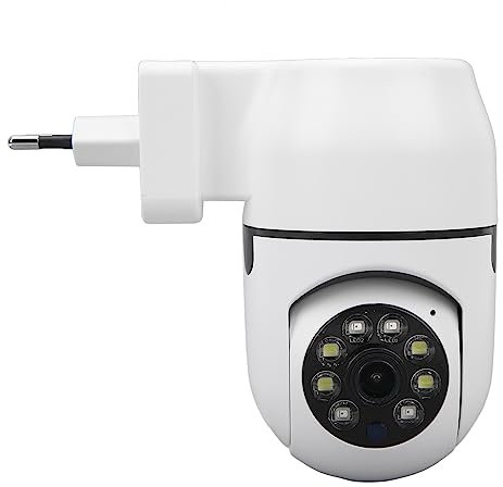 Cámara de Seguridad Inteligente con Enchufe A16, Cámara WiFi para Interiores, Vista Completa de 360 Grados, Imágenes HD, Detección de Movimiento, Vista Nocturna, para el Hogar, (Enchufe de la UE)