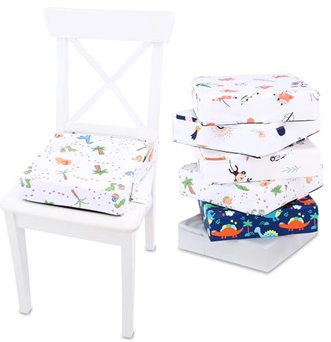 Kindersitzerhöhung Sitzerhöhung Stuhl Kind 32x32x8 cm - Sitzkissen Kinder Booster Seat Stuhlerhöhung Kissen für Kleinkind beim Esstisch Stuhlkissen und Babysitz Dino