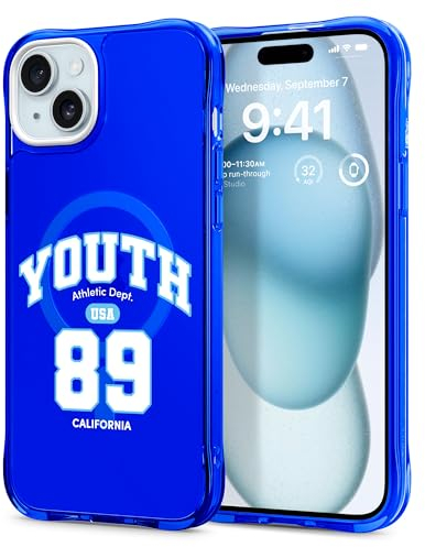 CYRILL von Spigen Ultra Sheer Mag Print to Made Magnetisch Hülle Kompatibel mit iPhone 15 (2023) - [Youth - Denim]