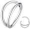 Popuhoops 18G 10mm Double Hoop Nose Ring Silver 316L Surgical Steel Cartilage Earring Septum Jewelry Seamless Hinged Clicker Segment 18 Gauge Conch Daith Tragus Helix Rook Piercing Lip Ring