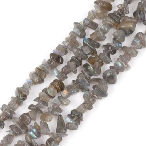 GEM-Inside 100pcs 6x8mm Freeform Gemstone Labradorite Chips Beads Bracelet Beads for Jewellery Making Strand 15''
