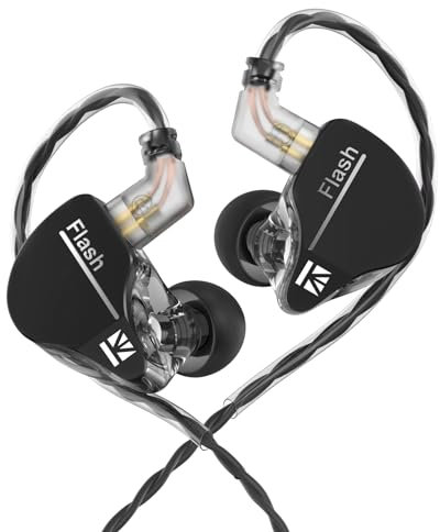 KINBOOFI KBEAR Flash Dual Drviers - Auriculares intraurales híbridos con cable, monitor intrauditivo ligero con cancelación de ruido y cable desmontable de 2 pines para música y deportes