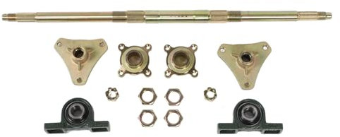 Fockety Kit d'arbre D'essieu Arrière de 24 Pouces, Kit D'assemblage D'essieu Arrière Go Kart ATV, Moyeux Anti-Impact en Métal, Convient aux VTT, Quads, Tricycles à Dérive de