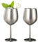 Sporgo Juego de 2 copas de vino de acero inoxidable, 500 ml, irrompibles, para fiestas en la piscina, aniversarios, fiestas en la playa (plata)