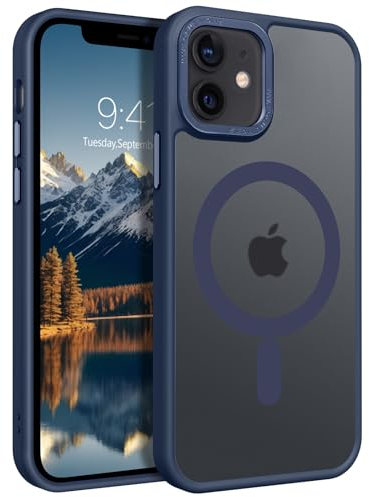 GaoBao Strong Magnetic for iPhone 12 Mini Case, Slim Fit iPhone 12 Mini Phone Case [Compatible with MagSafe] Classic Shockproof Translucent Matte Protective Cover for iPhone 12 Mini 5.4, Royal Blue