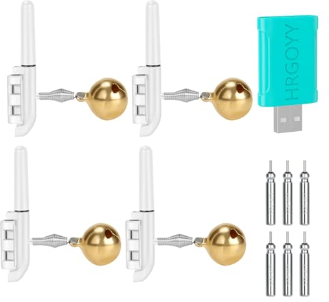 HRGOYY 4pcs Angeln Alarm Glocke, Nachtlicht Knicklicht Angeln, Wasserdicht Licht Sticks mit Schnalle, Led Bissanzeiger Rutenspitze, Nachtangeln Biss Alarm für Angelrute (Upgrade Version)