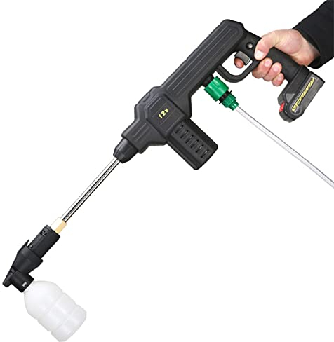 Idropulitrice a Batteria, idropulitrice a Batteria ad Alta Pressione da 160 W 12 V, idropulitrice Portatile Potente con Batteria, Getto d'Acqua da Giardino, Due batterie