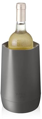 Vacu Vin Hexo Wine Chiller - Reusable, 2-in-1 Wine Bottle Cooler - Graphite - Cooler Sleeve for Standard Size Bottles - Insulated Wine Bottle Chiller, 36483606