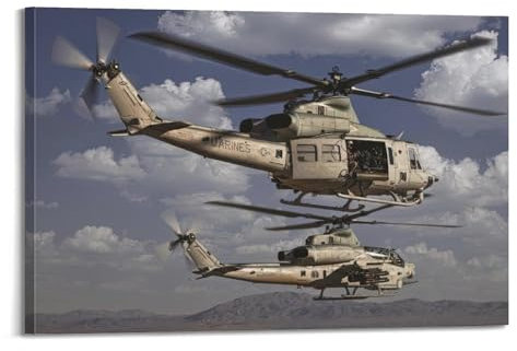 Hubschrauber-Poster UH-1Y, Venom-Kampfflugzeug, dekoratives Gemälde, Leinwand-Kunstbild, 20 x 30 cm