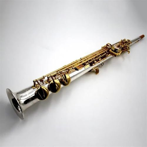 Strumento Sassofono Sassofono Contralto In Alpacca Tubo Dritto Si Bemolle Sax Musicale Con Custodia Rigida(Gold)