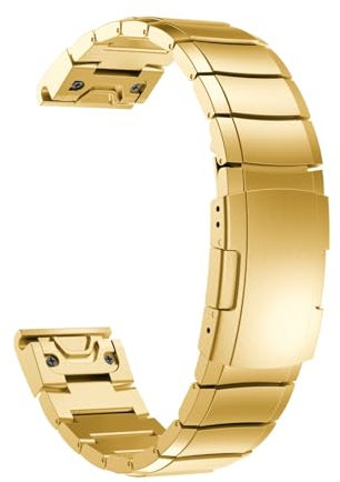 Armband für Garmin Fenix 8 43mm Armband Metall Damen Herren, Metallarmband Quick-Fit 20mm Edelstahl Armbänder Sport Ersatzarmband Uhrenarmband für Garmin Fenix 8 43mm Ersatzbänder (Gold)